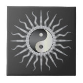 Black Starburst Yin Yang Tegeltje (Voorkant)