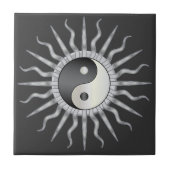 Black Starburst Yin Yang Tegeltje (Voorkant)