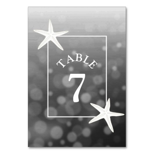 Black Starfish Beach bruiloft-kaart Kaart (Achterkant)