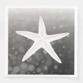 Black Starfish Beach Thed Wedding Napkins Servet