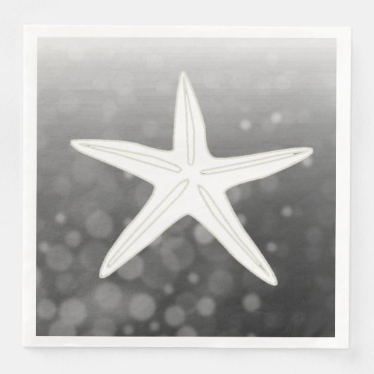 Black Starfish Beach Thed Wedding Napkins Servet (Voorkant)