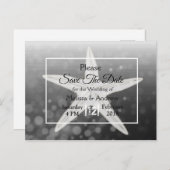 Black Starfish Beach Thleged Wedding Save the Date Aankondigingskaart (Voorkant / Achterkant)