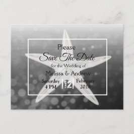 Black Starfish Beach Thleged Wedding Save the Date Aankondigingskaart