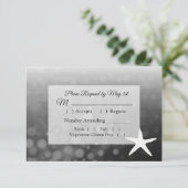 Black Starfish Oceanic Wedding RSVP-kaart RSVP Kaartje (Staand voorkant)
