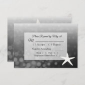 Black Starfish Oceanic Wedding RSVP-kaart RSVP Kaartje (Voorkant / Achterkant)