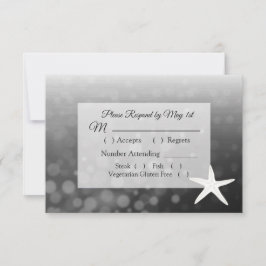 Black Starfish Oceanic Wedding RSVP-kaart RSVP Kaartje