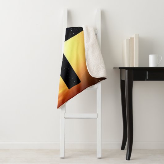 Black Starry Cross in Space Sherpa Blanket Sherpa Deken (In situ)