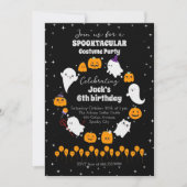Black Starry SPOOKTACULAIR Halloween Verjaardagsfe Kaart (Voorkant)