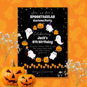 Black Starry SPOOKTACULAIR Halloween Verjaardagsfe Kaart
