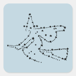 Black Starry Witch Halloween Vierkante Sticker