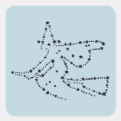 Black Starry Witch Halloween Vierkante Sticker (Voorkant)