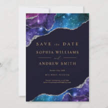 Black & Stars Blauw Goud Save the Date