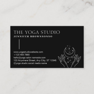 Black Stars Energy Healing Hands Moon Spiritueel Visitekaartje