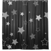 Black Stars Patroon Douchegordijn (Voorkant)