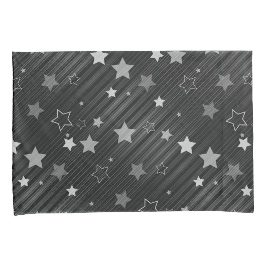 Black Stars Patroon Kussensloop (Voorkant-Rechts)