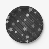 Black Stars Patroon Papieren Bordje (Voorkant)