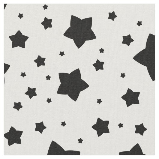 Black Stars Patroon Stof (Close Up)
