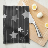 Black Stars Patroon Theedoek (Quarter Fold)