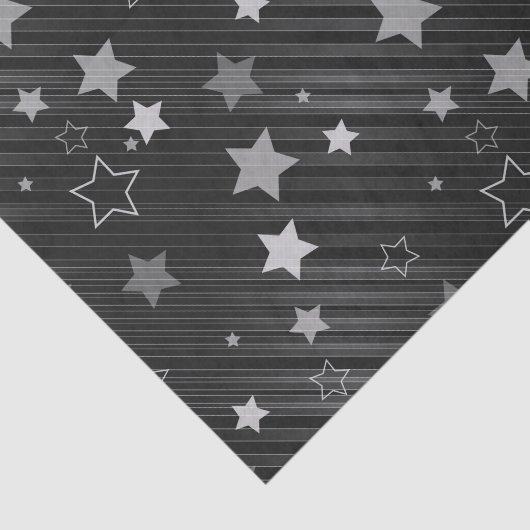 Black Stars Patroon Tissuepapier (Detail)