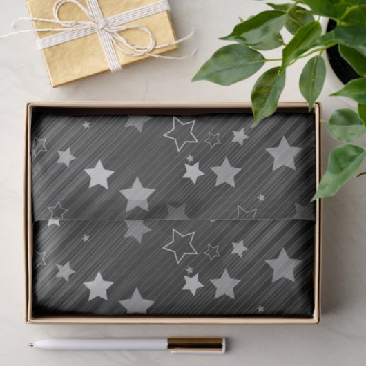 Black Stars Patroon Tissuepapier (Geschenk)