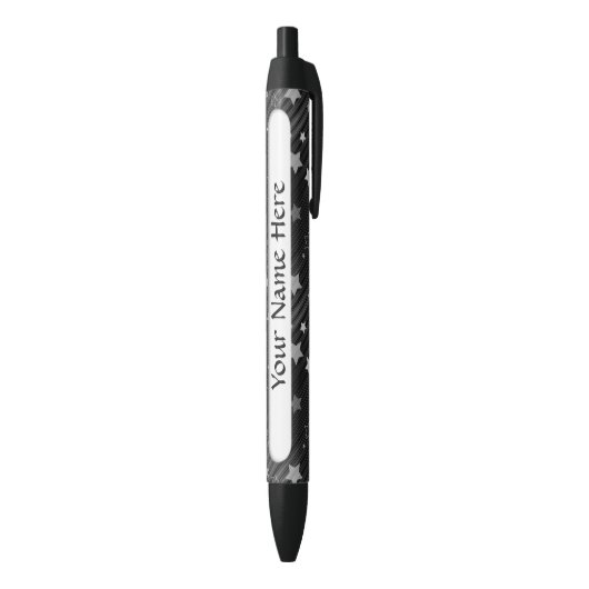 Black Stars Patroon Zwarte Inkt Pen (Achterkant (Verticaal))