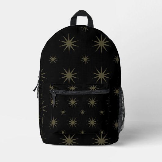 Black Stars Pattern Pastel Constellation for Kids Bedrukte Rugzak (Voorkant)