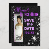 Black Stars Quinceañera Foto: Kaart (Voorkant / Achterkant)