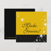 Black Stars Quinceañera Mucho Gracias Note Card Bedankkaart (Voorkant / Achterkant)