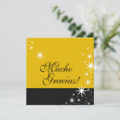 Black Stars Quinceañera Mucho Gracias Note Card Bedankkaart (Staand voorkant)