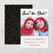 Black Starstruck Confetti - 3x5 Save-the-date kaar Save The Date (Voorkant / Achterkant)