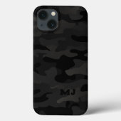 Black Stealth Camo met Initialen Case-Mate iPhone Case (Achterkant)