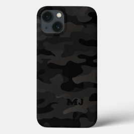 Black Stealth Camo met Initialen Case-Mate iPhone Case