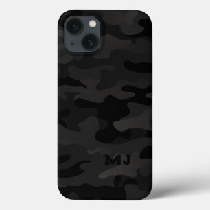 Black Stealth Camo met Initialen Case-Mate iPhone Case