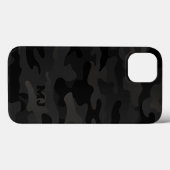 Black Stealth Camo met Initialen Case-Mate iPhone Case (Achterkant (horizontaal))