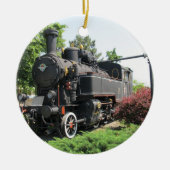 Black Steam Engine Train Ornament (Voorkant)