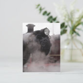 Black Steam Train Briefkaart (Staand voorkant)