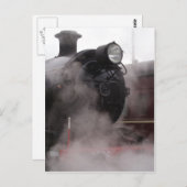 Black Steam Train Briefkaart (Voorkant / Achterkant)