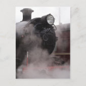 Black Steam Train Briefkaart (Voorkant)