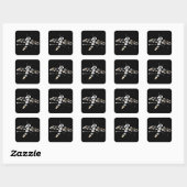 Black Steampunk Dragon Fly Vierkante Sticker (Vel)