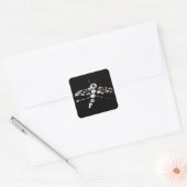 Black Steampunk Dragon Fly Vierkante Sticker (Envelop)