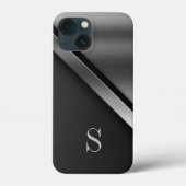 Black Steel Metallic Monogram iPhone/iPad case (Achterkant)