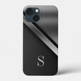 Black Steel Metallic Monogram iPhone/iPad case