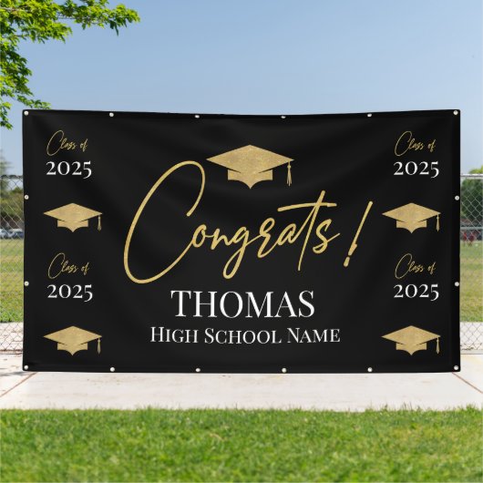 Black Step and repeat Graduation Backdrop banner  (Buitenkant)