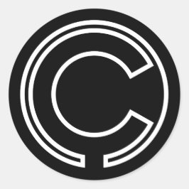Black Sticker Cirkel Letter C