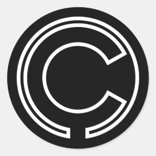 Black Sticker Cirkel Letter C