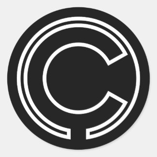 Black Sticker Cirkel Letter C