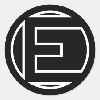 Black Sticker Cirkel Letter E