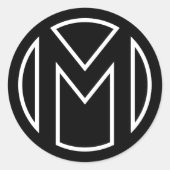 Black Sticker Cirkel Letter M (Voorkant)