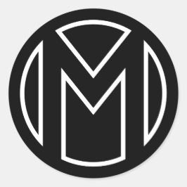 Black Sticker Cirkel Letter M