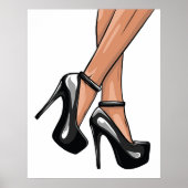 Black Stiletto Heels en Legs Poster (Voorkant)